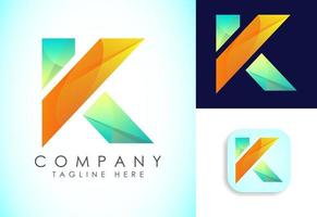 Letter K gradient color logo design template. Graphic alphabet symbol vector