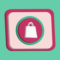 compras bolso icono botón vector