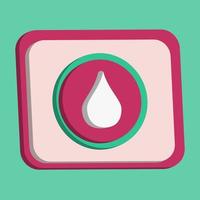 Water button symbol vector