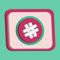 Hastag button symbol for popular icon vector