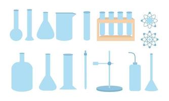 tubos y botellas para investigación en el laboratorio, científico y educativo tema vector