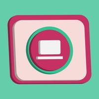 Screen computer icon button vector