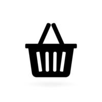 Shopping basket on white background. Vector illustration