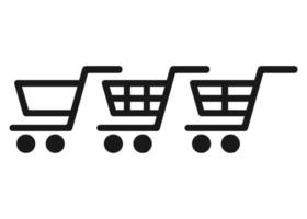 Shopping trolley, cart on white background. Vector illustration