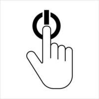 Push button. Hand icon on white background. Cursor of computer mouse. Vector illustration