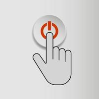 Push button. Hand icon on white background. Cursor of computer mouse. Vector illustration