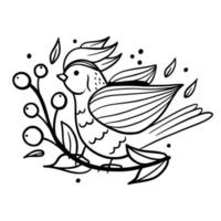 Bird. Spring bird. Coloring. Sketch. Hand drawing. For your design. vector