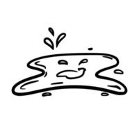 Puddle. Sketch. Hand drawing. For your design. vector