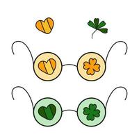 Patricks day round glasses vector illustration isolated on white background Symbol Doodle Irish sign