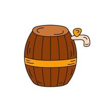 Patricks day barrel of beer vector isolated on white background. Symbol Doodle Irish sign.