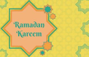 Ramadan kareem background illustration in yellow color with arabic pattern vector