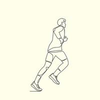 Runner drawn in line art style vector