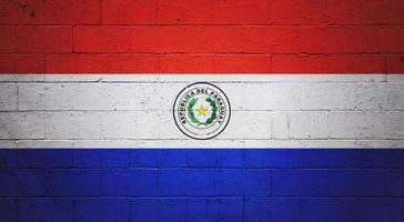 Flag of Paraguay painted on a wall photo