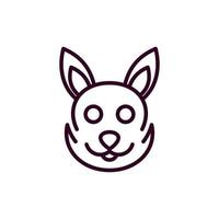 Rabbit cute face line simple logo vector