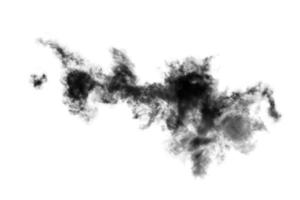 nube aislada sobre fondo blanco, textura de humo, negro abstracto foto