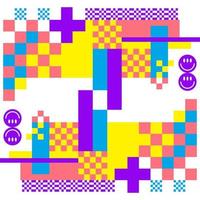 Mosaic pixel background illustration vector element, colorful, playfull, graphic event identity ornament editable