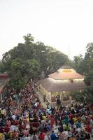 Narayanganj, Dhaka, Bangladesh, on November 12, 2022, Devotees offering prayers at the Shri Shri Lokanath Brahmachari Ashram temple during the Hindu religious fasting festival of Rakher Upobash. photo