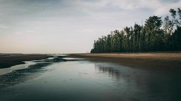 Scenic site view of Coxs Bazar, located in Bangladesh the longest beach in the world. photo