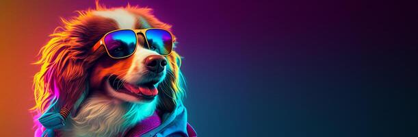 AI Generated Dog Wearing Sunglasses photo