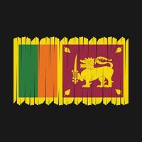 vector de pincel de bandera de sri lanka