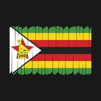 vector de pincel de bandera de zimbabwe