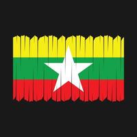 Myanmar Flag Brush Vector