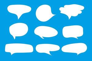 Callout text icons set on white background, vector illustration.