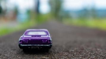 minahasa, Indonesia  January 2023, toy car in the rice field photo