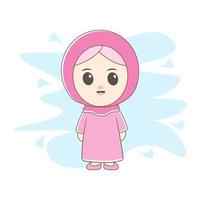 Islamic chibi with simple background vector