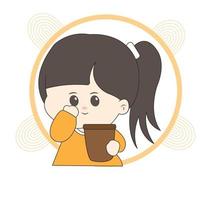 Cute chibi character with simple background vector