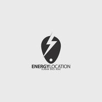energía ubicación logo sencillo diseño idea vector