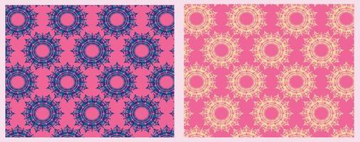 set of four seamless patterns Modern Trendy flower pattern pink Background vector