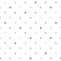 Vector seamless pattern with colorful rainbow hearts. Beautiful minimalistic background in soft colors. Cute print for baby clothes, textile, wallpaper.