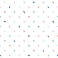 Vector seamless pattern with colorful rainbow hearts. Beautiful minimalistic background in soft colors. Cute print for baby clothes, textile, wallpaper.