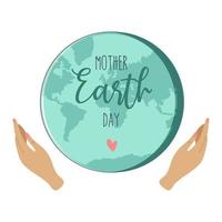 Happy Mother Earth Day concept. Environmental problems and environmental protection. Flat style vector illustration.