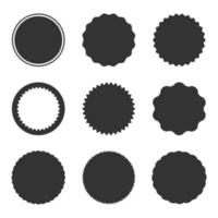 A set of black blank labels with a white background vector