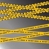 Caution line, yellow danger and caution ribbons for crime scenes vector