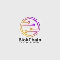 blockchain crypto company business logo modern idea vector