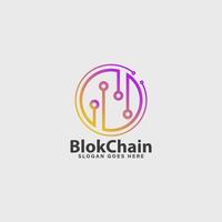 blockchain cripto empresa negocio logo moderno idea vector
