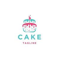 Cake logo icon design template flat vector