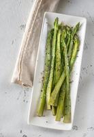 Bunch of cooked asparagus photo