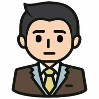 Positive face business man upper body icon vector illustration