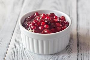 Bowl of cranberry sauce photo