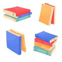 Set of colorful vector books, vector illustration