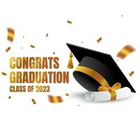 congrats graduation 2023 greeting card vector design. class of 2023.