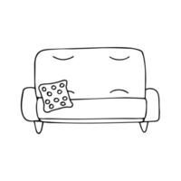 acogedor sofá y almohada. permanecer a hogar vector
