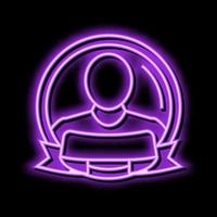 member registration neon glow icon illustration vector