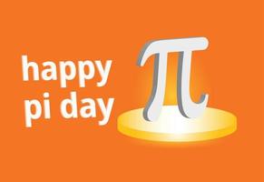 Pi Day Background in Vector Template. March 14, Vector EPS10 illustration, Poster with Text Inscription,Happy National Pi Day.