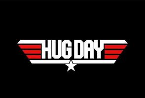 Hug day typography vector icon. Hug day lettering.