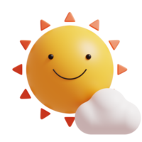 Happy sun.3D rendering. png